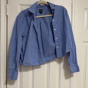 GAP Blue and White Striped Shirt